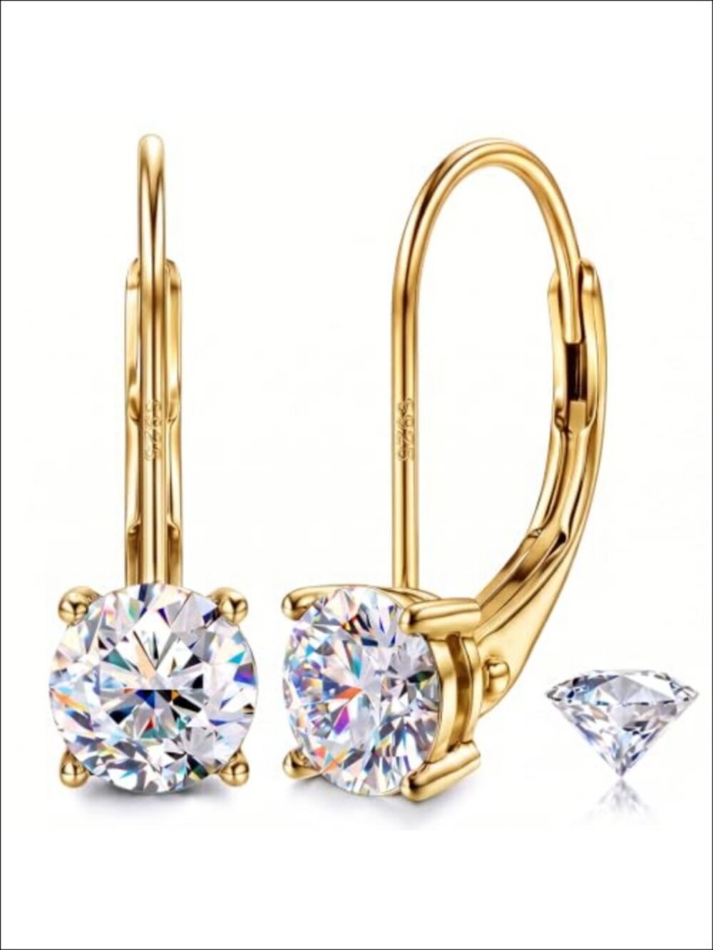 Moissanite Dangle Drop Earrings S925 Sterling Silver Hypoallergenic